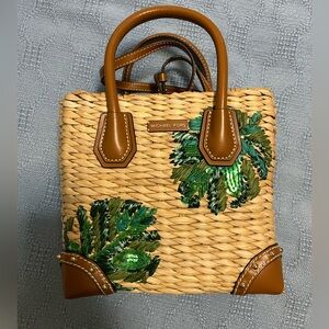 Michael Kors Malibu Medium Straw Crossbody